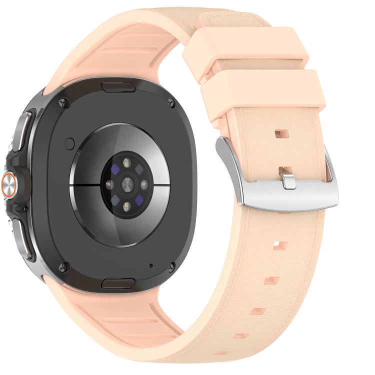 For Samsung Galaxy Watch8 / Watch8 Classic Silicone Integrated Vegan Leather Watch Band
