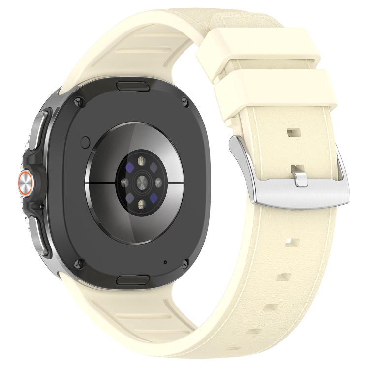 For Samsung Galaxy Watch8 / Watch8 Classic Silicone Integrated Vegan Leather Watch Band