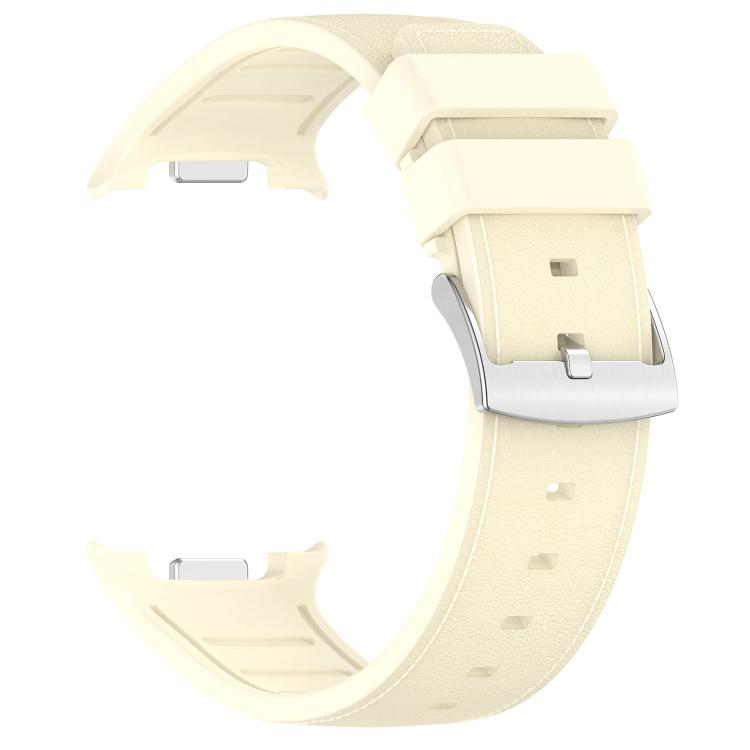 For Samsung Galaxy Watch8 / Watch8 Classic Silicone Integrated Vegan Leather Watch Band