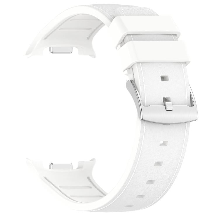 For Samsung Galaxy Watch8 / Watch8 Classic Silicone Integrated Vegan Leather Watch Band