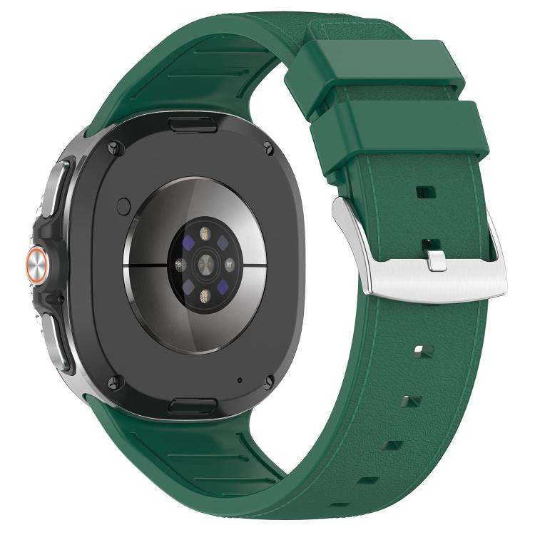For Samsung Galaxy Watch8 / Watch8 Classic Silicone Integrated Vegan Leather Watch Band
