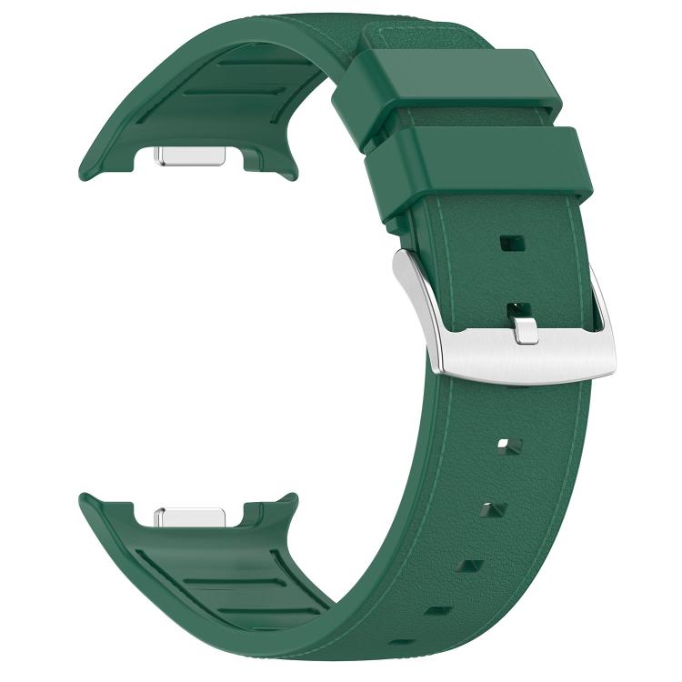 For Samsung Galaxy Watch8 / Watch8 Classic Silicone Integrated Vegan Leather Watch Band