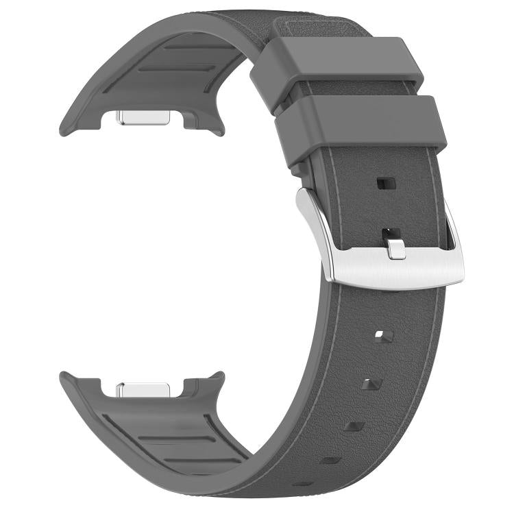 For Samsung Galaxy Watch8 / Watch8 Classic Silicone Integrated Vegan Leather Watch Band