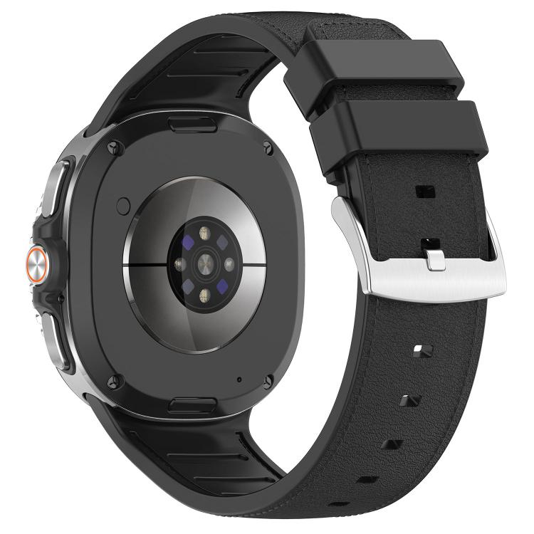 For Samsung Galaxy Watch8 / Watch8 Classic Silicone Integrated Vegan Leather Watch Band