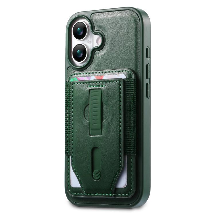 For iPhone 17 CaseNeo Retro Wristband Elastic Card Bag Magnetic Back Phone Case