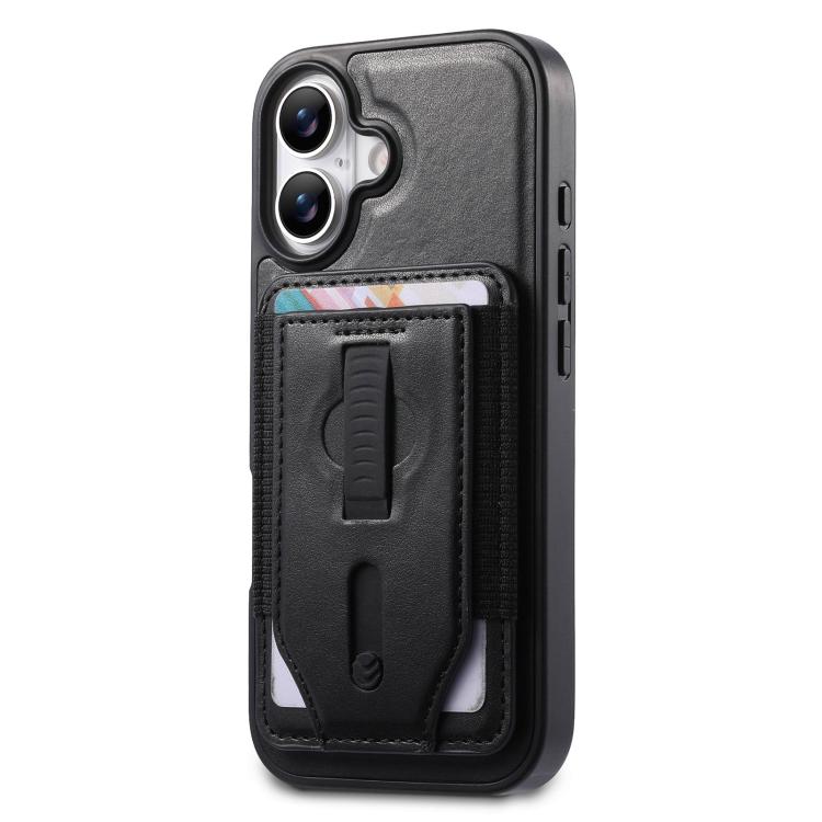 For iPhone 17 CaseNeo Retro Wristband Elastic Card Bag Magnetic Back Phone Case
