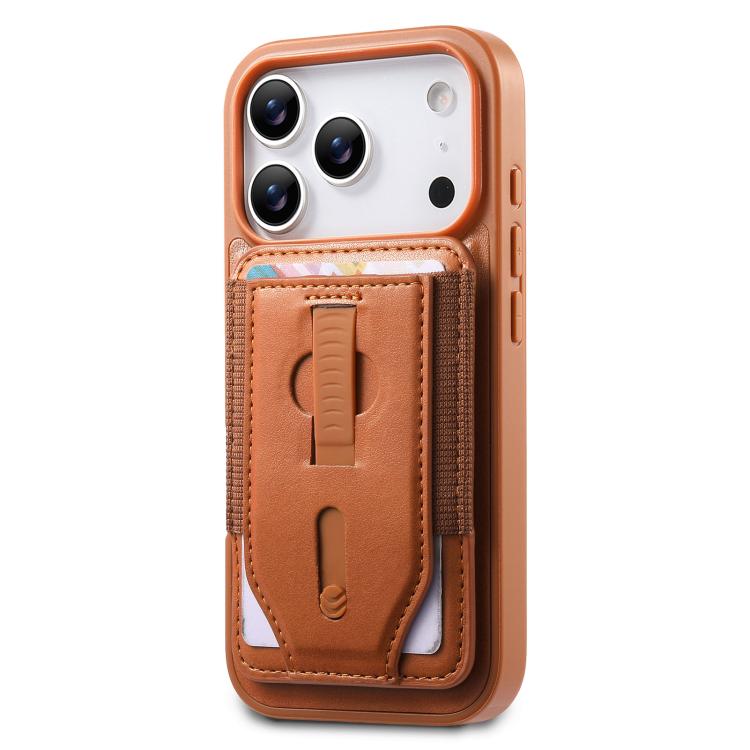 For iPhone 17 Pro Max CaseNeo Retro Wristband Elastic Card Bag Magnetic Back Phone Case