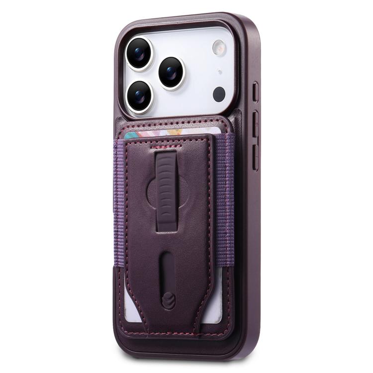 For iPhone 17 Pro Max CaseNeo Retro Wristband Elastic Card Bag Magnetic Back Phone Case