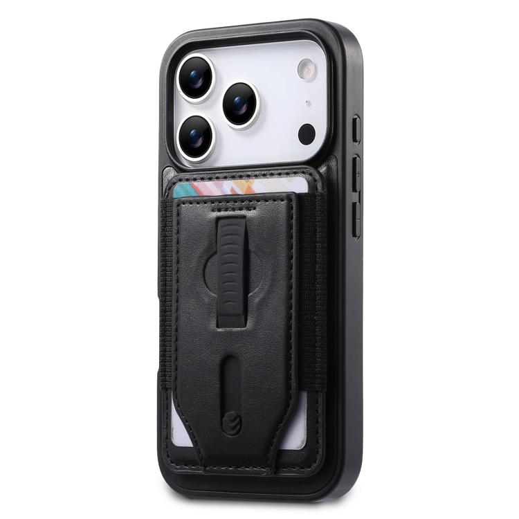 For iPhone 17 Pro Max CaseNeo Retro Wristband Elastic Card Bag Magnetic Back Phone Case