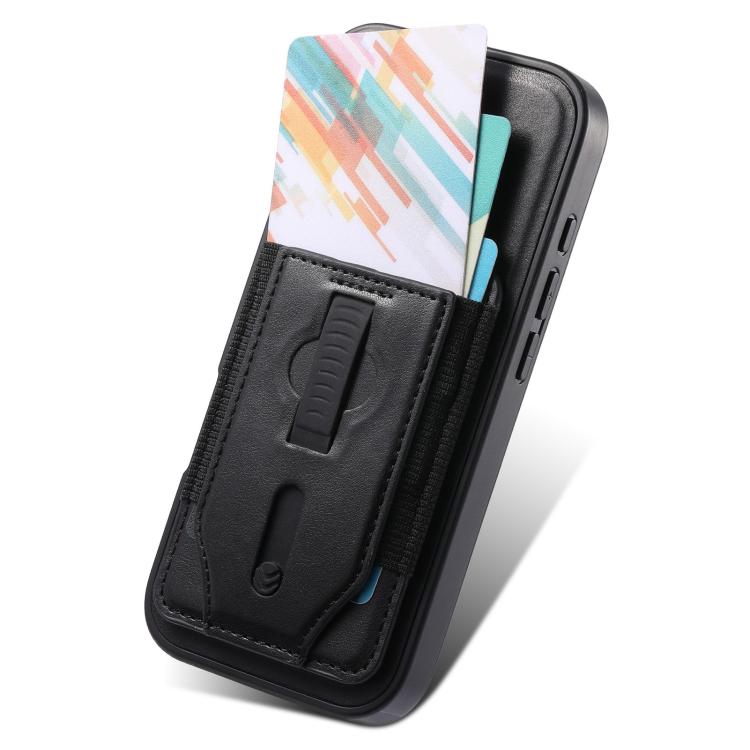 For iPhone 17 Pro Max CaseNeo Retro Wristband Elastic Card Bag Magnetic Back Phone Case