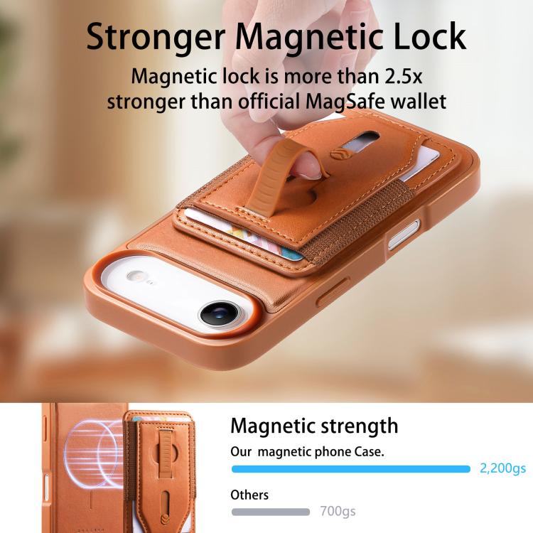 For iPhone Air CaseNeo Retro Wristband Elastic Card Bag Magnetic Back Phone Case
