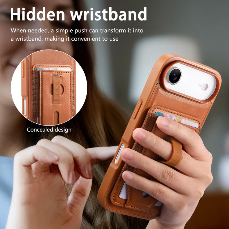 For iPhone Air CaseNeo Retro Wristband Elastic Card Bag Magnetic Back Phone Case