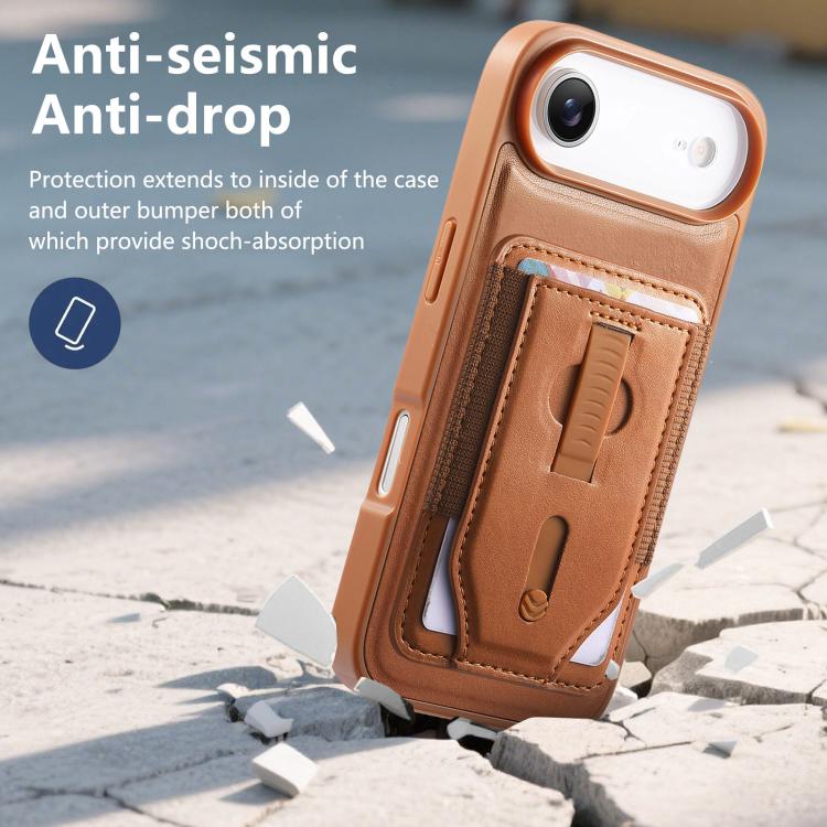 For iPhone Air CaseNeo Retro Wristband Elastic Card Bag Magnetic Back Phone Case