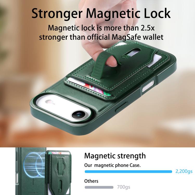 For iPhone Air CaseNeo Retro Wristband Elastic Card Bag Magnetic Back Phone Case