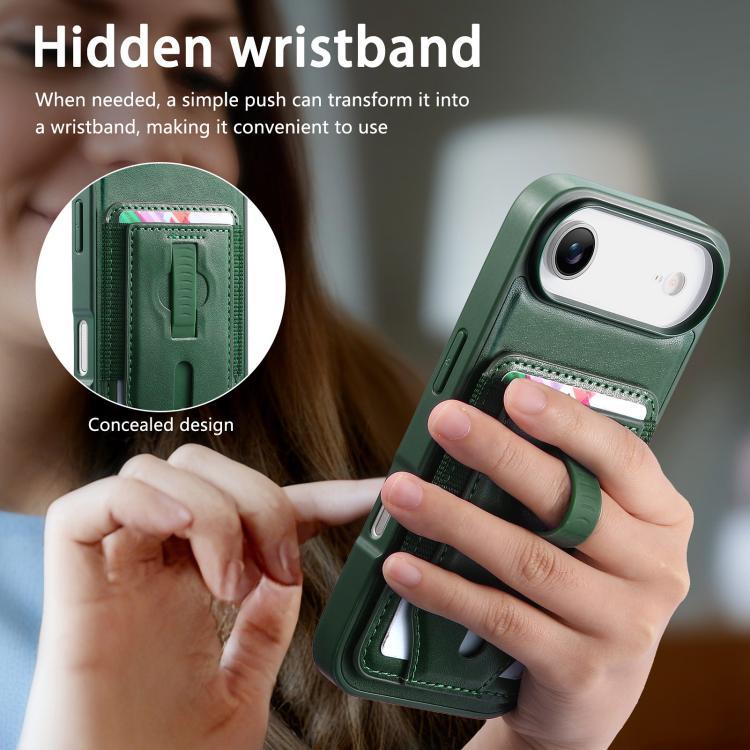 For iPhone Air CaseNeo Retro Wristband Elastic Card Bag Magnetic Back Phone Case