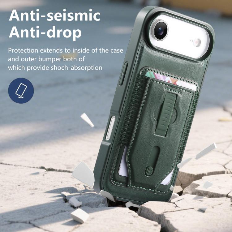 For iPhone Air CaseNeo Retro Wristband Elastic Card Bag Magnetic Back Phone Case