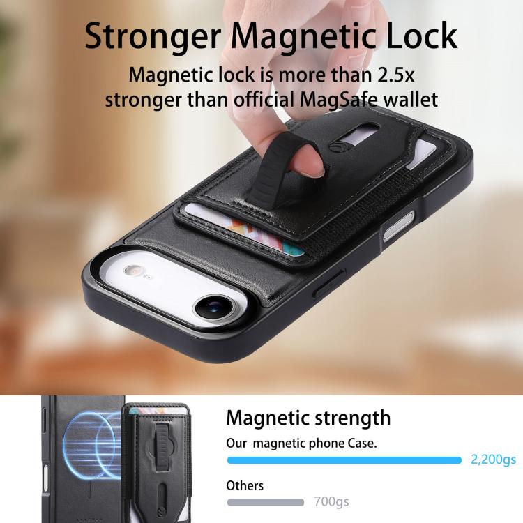 For iPhone Air CaseNeo Retro Wristband Elastic Card Bag Magnetic Back Phone Case