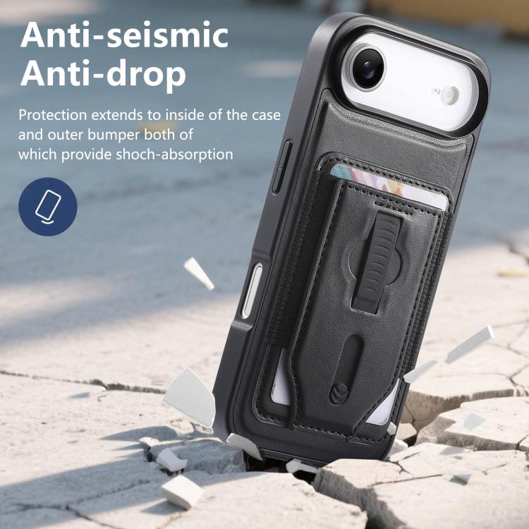 For iPhone Air CaseNeo Retro Wristband Elastic Card Bag Magnetic Back Phone Case