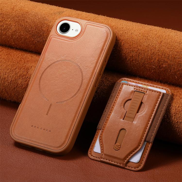 For iPhone 17e / 16e CaseNeo Retro Wristband Elastic Card Bag Magnetic Back Phone Case