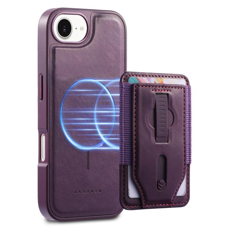 For iPhone 17e / 16e CaseNeo Retro Wristband Elastic Card Bag Magnetic Back Phone Case
