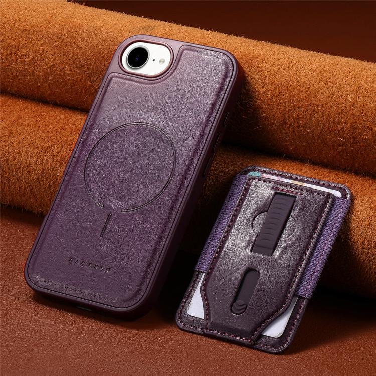For iPhone 17e / 16e CaseNeo Retro Wristband Elastic Card Bag Magnetic Back Phone Case