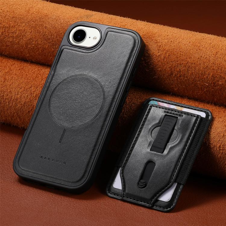 For iPhone 17e / 16e CaseNeo Retro Wristband Elastic Card Bag Magnetic Back Phone Case