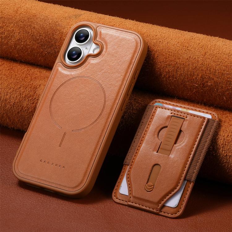 For iPhone 16 CaseNeo Retro Wristband Elastic Card Bag Magnetic Back Phone Case