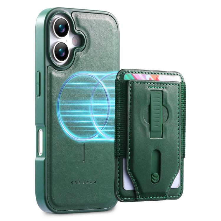 For iPhone 16 CaseNeo Retro Wristband Elastic Card Bag Magnetic Back Phone Case