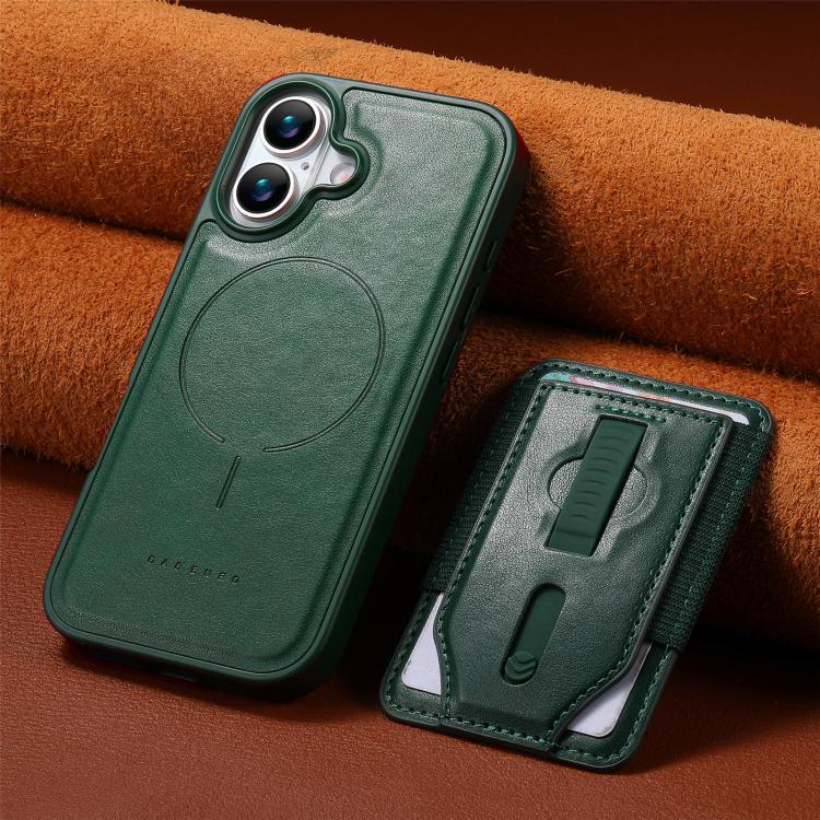 For iPhone 16 Plus CaseNeo Retro Wristband Elastic Card Bag Magnetic Back Phone Case