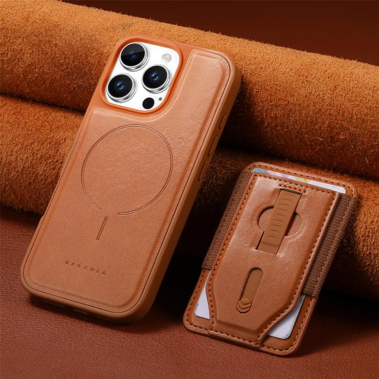 For iPhone 15 Pro Max CaseNeo Retro Wristband Elastic Card Bag Magnetic Back Phone Case