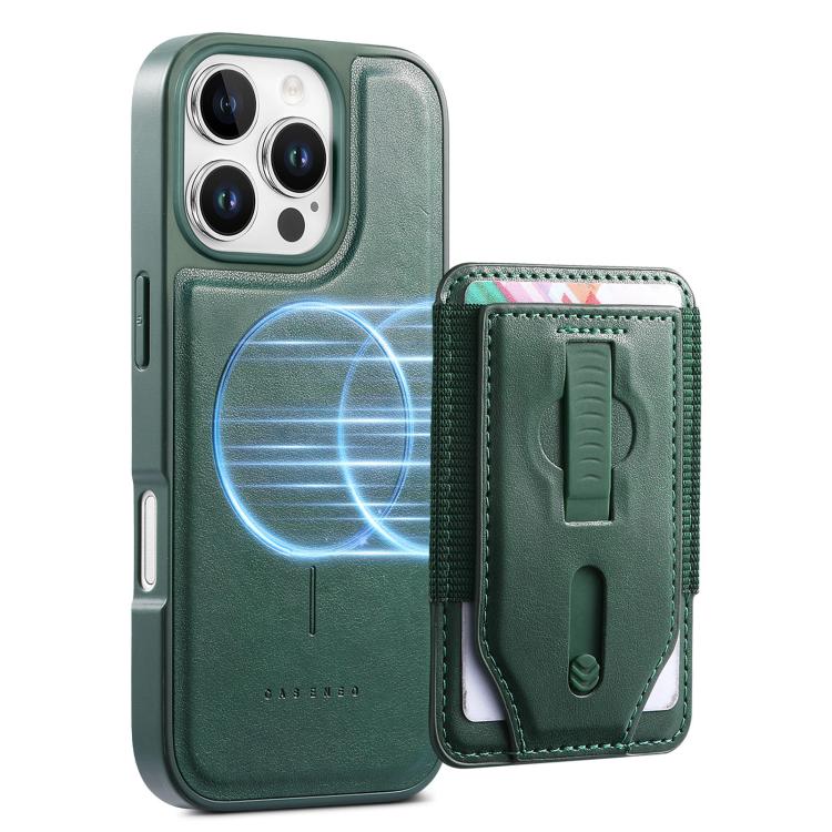 For iPhone 15 Pro Max CaseNeo Retro Wristband Elastic Card Bag Magnetic Back Phone Case