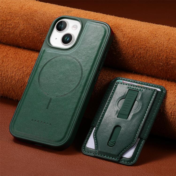 For iPhone 13 CaseNeo Retro Wristband Elastic Card Bag Magnetic Back Phone Case