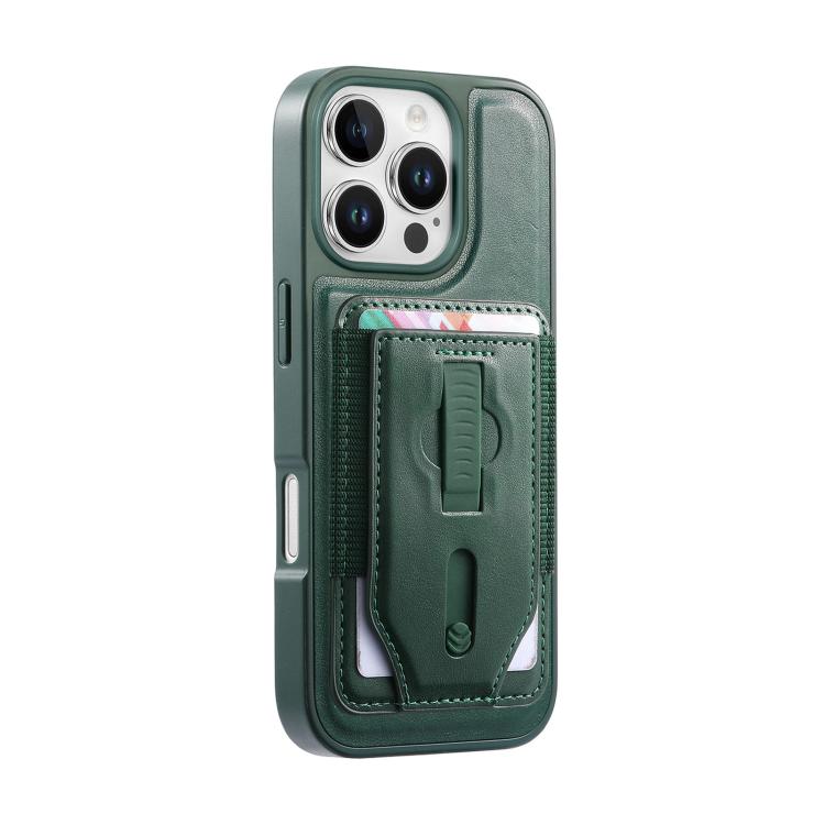 For iPhone 13 Pro CaseNeo Retro Wristband Elastic Card Bag Magnetic Back Phone Case