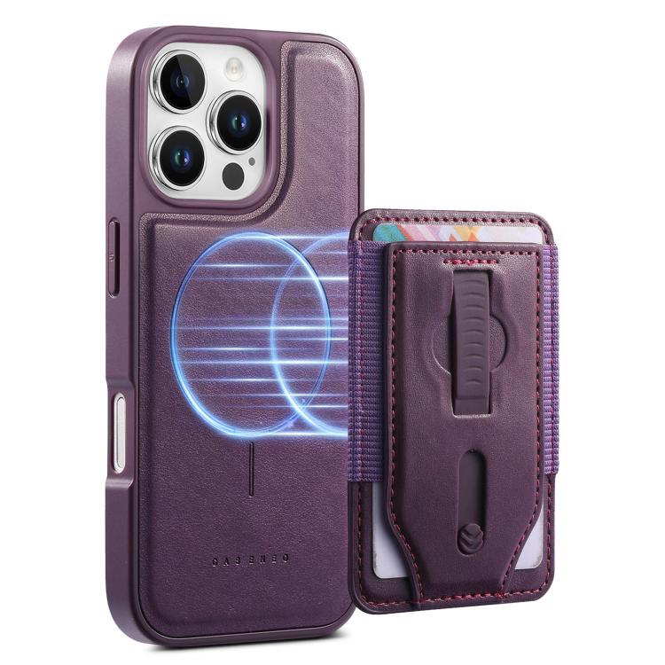 For iPhone 14 Pro Max CaseNeo Retro Wristband Elastic Card Bag Magnetic Back Phone Case