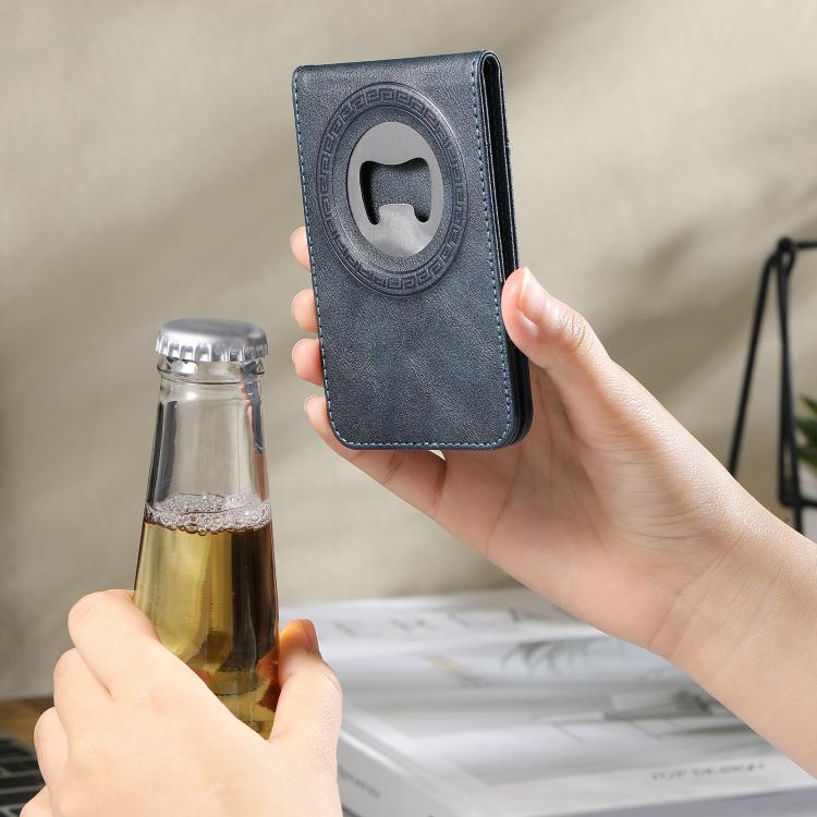 For iPhone 12 Pro Max Suteni G5S5 2-in-1 Magnetic Detachable Bottle Opener Card Bag Cow Leather Back Phone Case