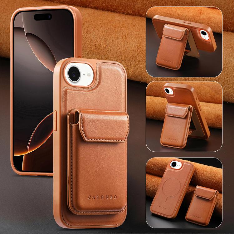 For iPhone 17e / 16e CaseNeo Retro Multi-Card Bag Magnetic Back Phone Case