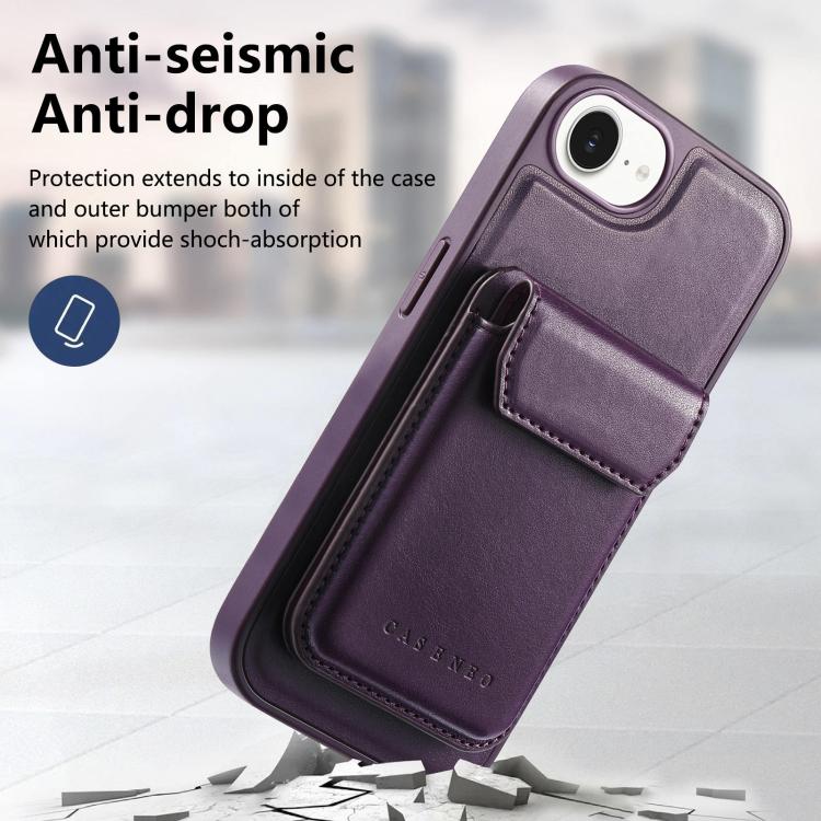 For iPhone 17e / 16e CaseNeo Retro Multi-Card Bag Magnetic Back Phone Case