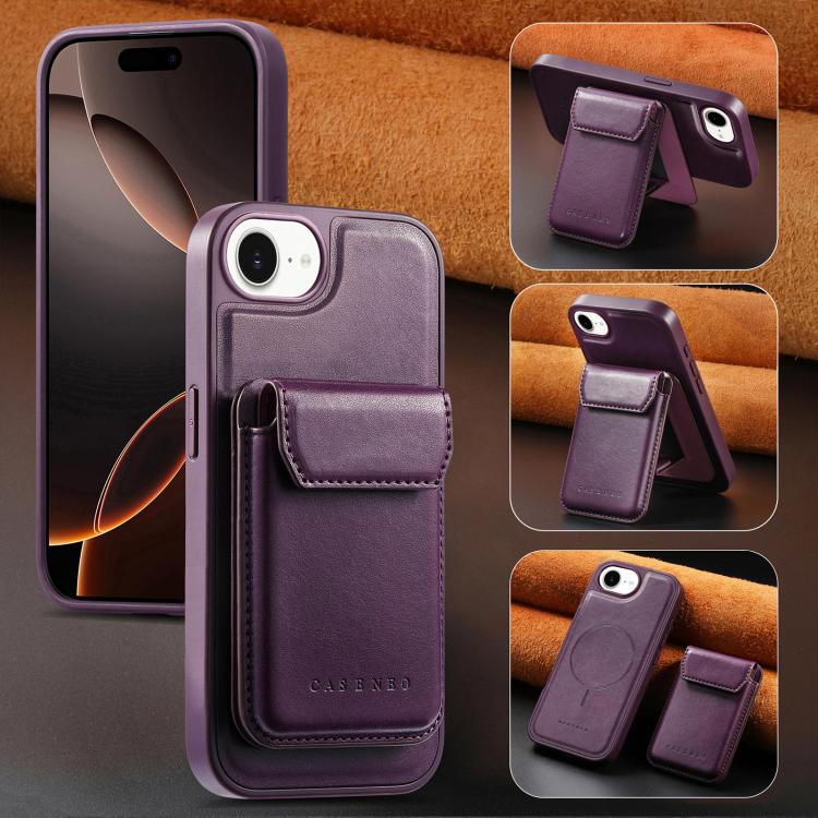 For iPhone 17e / 16e CaseNeo Retro Multi-Card Bag Magnetic Back Phone Case