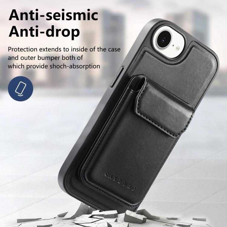 For iPhone 17e / 16e CaseNeo Retro Multi-Card Bag Magnetic Back Phone Case