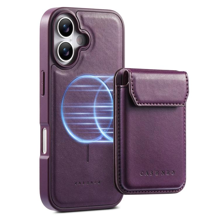 For iPhone 16 Plus CaseNeo Retro Multi-Card Bag Magnetic Back Phone Case