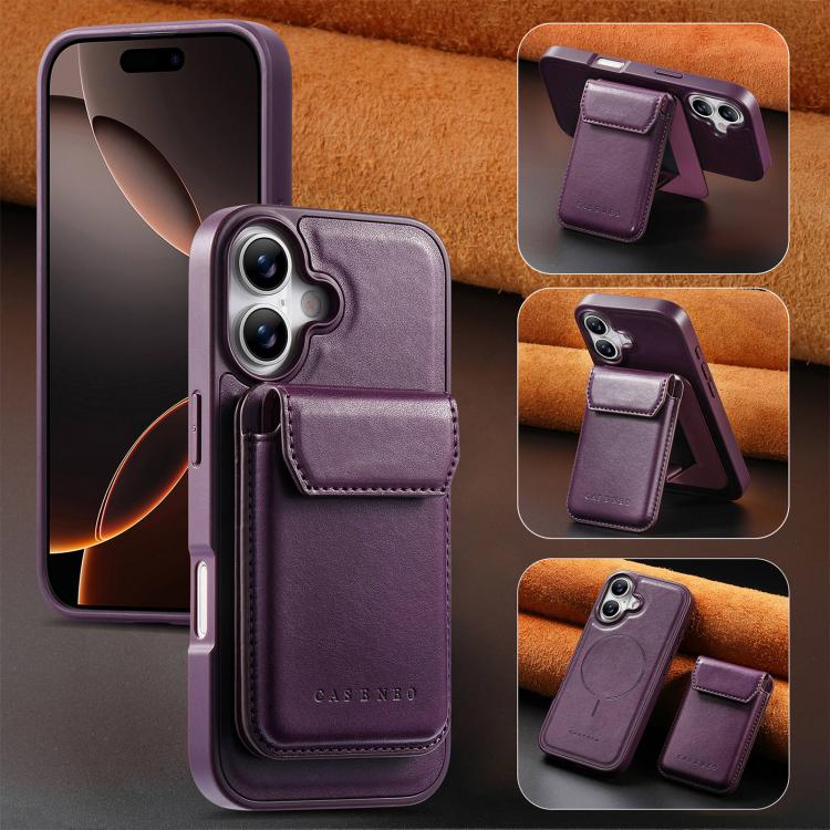 For iPhone 16 Plus CaseNeo Retro Multi-Card Bag Magnetic Back Phone Case