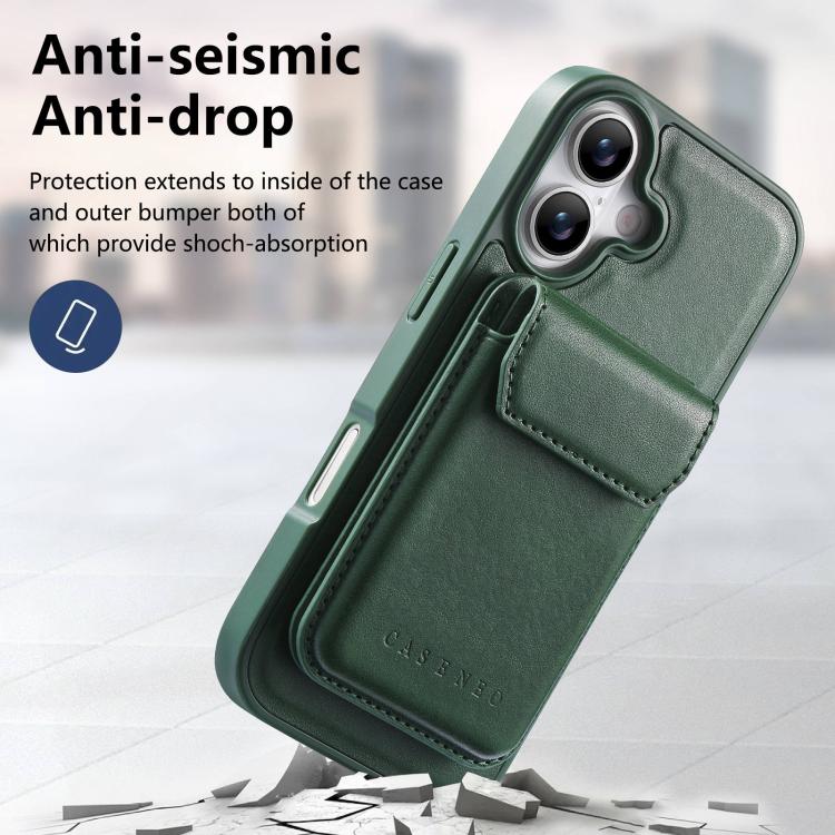 For iPhone 16 Plus CaseNeo Retro Multi-Card Bag Magnetic Back Phone Case