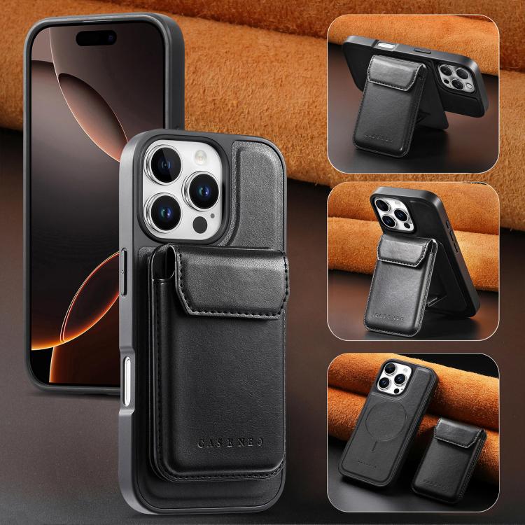 For iPhone 16 Pro CaseNeo Retro Multi-Card Bag Magnetic Back Phone Case