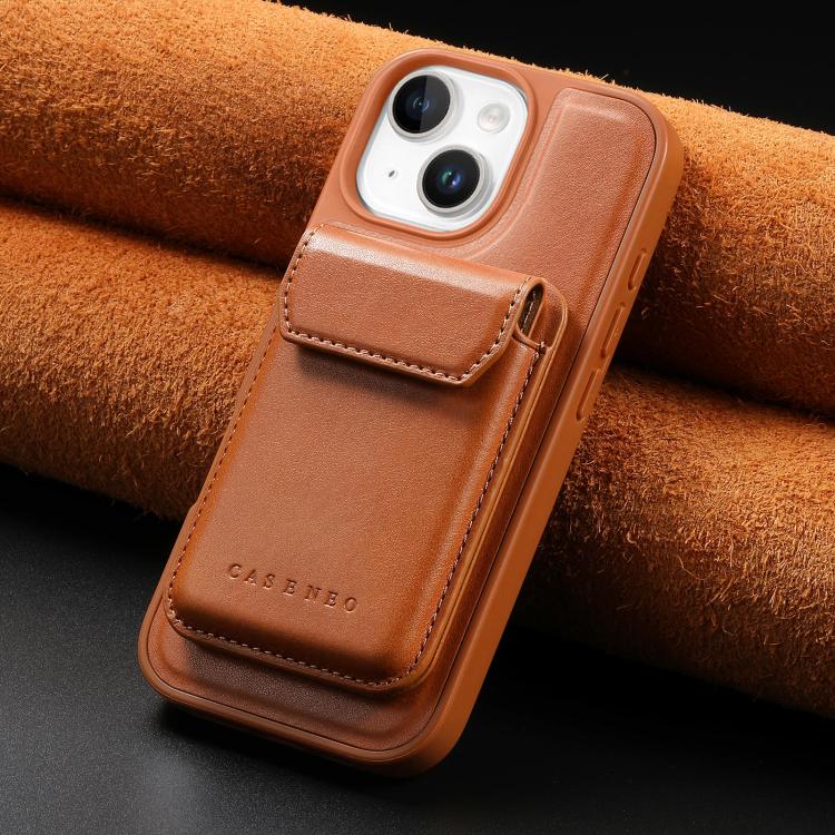 For iPhone 15 CaseNeo Retro Multi-Card Bag Magnetic Back Phone Case