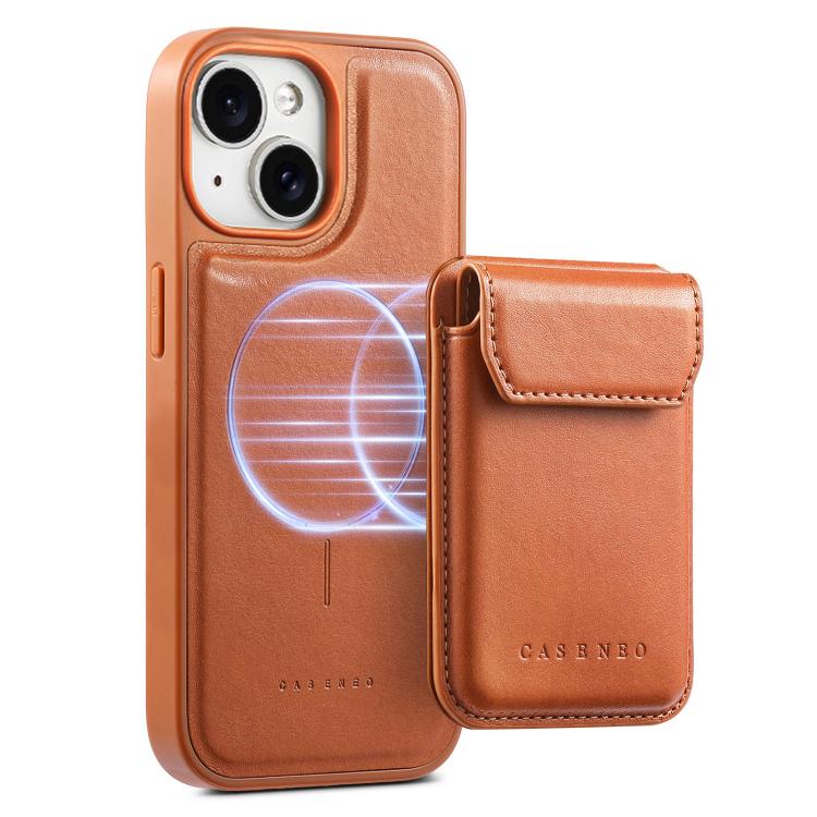 For iPhone 15 Plus CaseNeo Retro Multi-Card Bag Magnetic Back Phone Case
