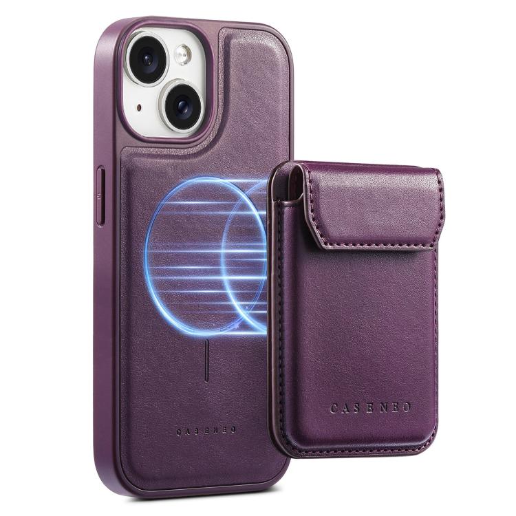 For iPhone 15 Plus CaseNeo Retro Multi-Card Bag Magnetic Back Phone Case