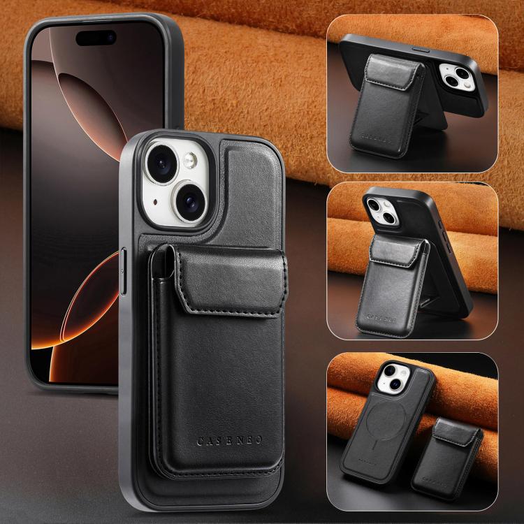 For iPhone 15 Plus CaseNeo Retro Multi-Card Bag Magnetic Back Phone Case