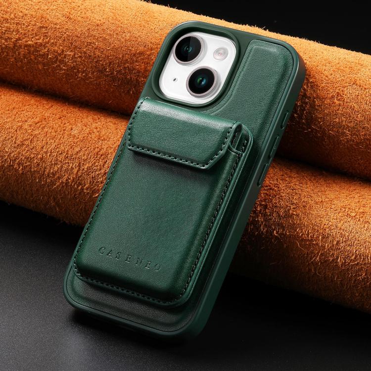 For iPhone 15 Plus CaseNeo Retro Multi-Card Bag Magnetic Back Phone Case
