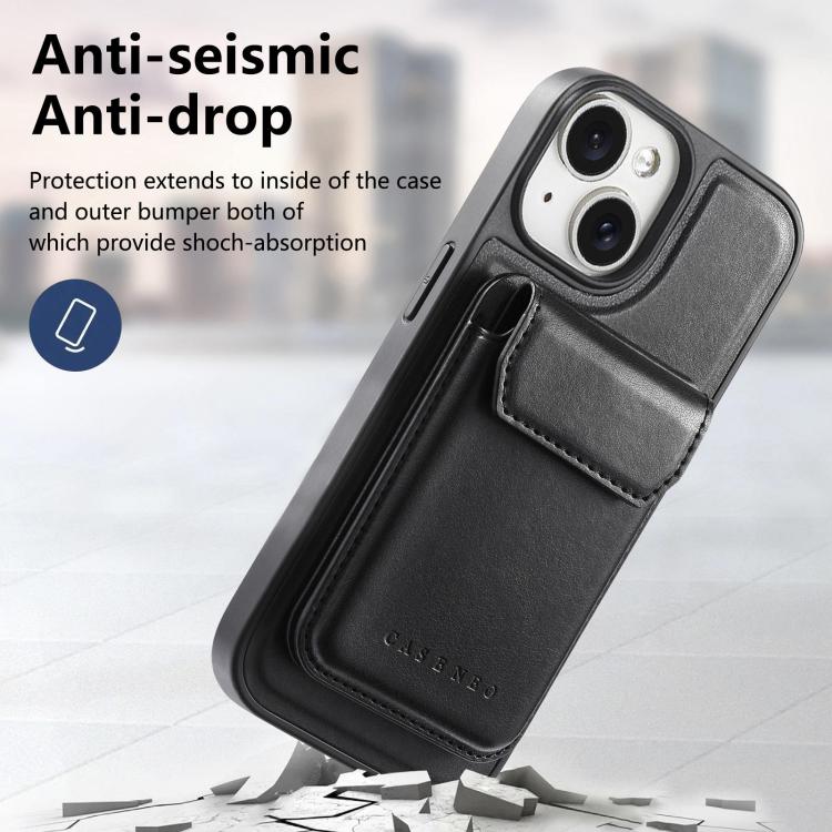 For iPhone 14 CaseNeo Retro Multi-Card Bag Magnetic Back Phone Case