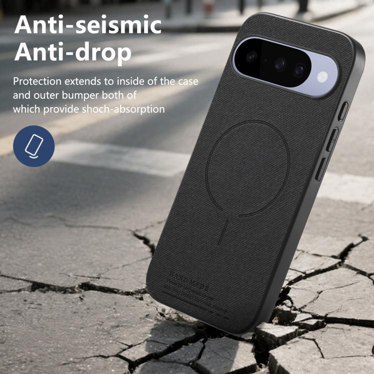 For Google Pixel 9 / 9 Pro Fabric Magnetic PU Back Cover Phone Case